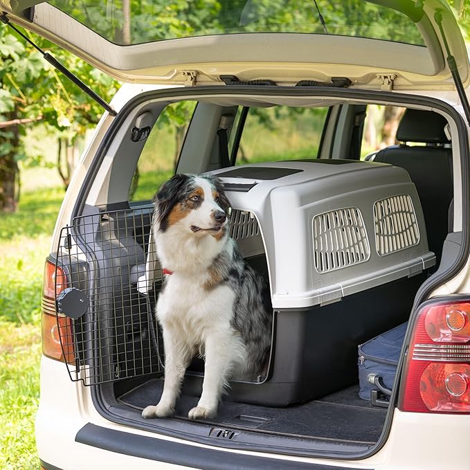 Ferplast Clipper Plus 4-7 Dog Carrier for Medium to Large Dogs. With Object Compartments and Pull-Out Handle