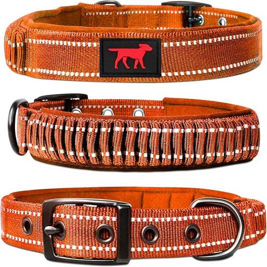 Tuff Pupper Heavy Duty Dog Collar with Handle | Ballistic Nylon Heavy Duty Collar | Padded Reflective Dog Collar with Adjustable Stainless Steel Hardware | Convenient Sizing for All Breeds