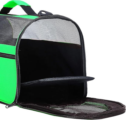 Pawer 18” x 10” x 10”Soft-Sided Foldable Airline Approved Pet Carrier for Cat, Puppy and Small Dog, Washable 600D Oxford Fabric, with Handle and Strap for Carry, Multiple Colors Available