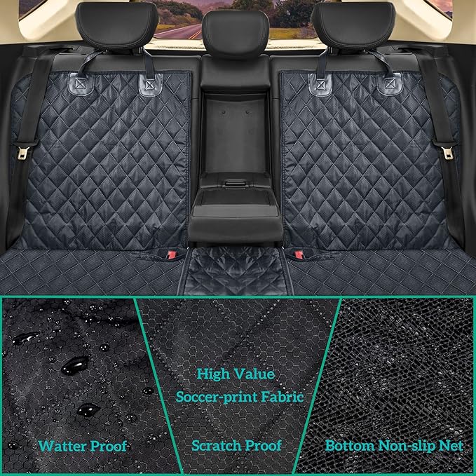 ANOSOSPECIAL Dog Car Seat Cover for Back Seat Cover,Non Stick Fur Rear Seat Protector for Pet,Nonslip Waterproof Durable Universal Fit Interior Backseat Covers for Auto Van SUV