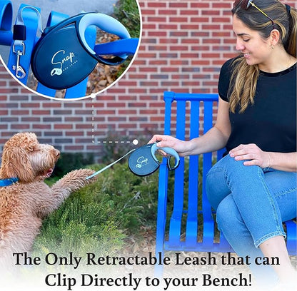 Snap Retractable Dog Leash with Built-in Clip, Hands-Free Connection, Reflective 16-ft Tape, Brake and Lock, Tangle-Free, for Medium and Large Dogs