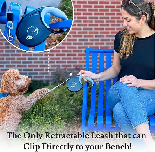 Snap Retractable Dog Leash with Built-in Clip, Hands-Free Connection, Reflective 16-ft Tape, Brake and Lock, Tangle-Free, for Medium and Large Dogs