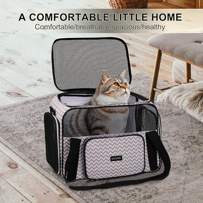 BAGLHER Pet Travel Carrier, Cat Carriers Dog Carrier for Small Medium Cats Dogs Puppies, Airline Approved Small Dog Carrier Soft Sided, Collapsible Puppy Carrier