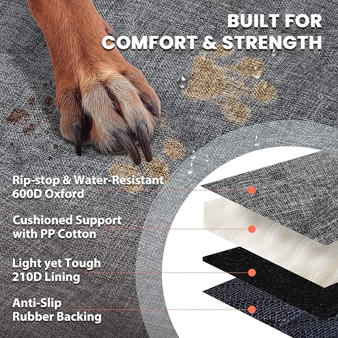 VIVAGLORY Dog Front Seat Cover Seatflex Car Seat Protector for Dog, Car Cover for Pet, Front Single Bucket Captain Chair Protector, Standard, Heather Black, 2Pack