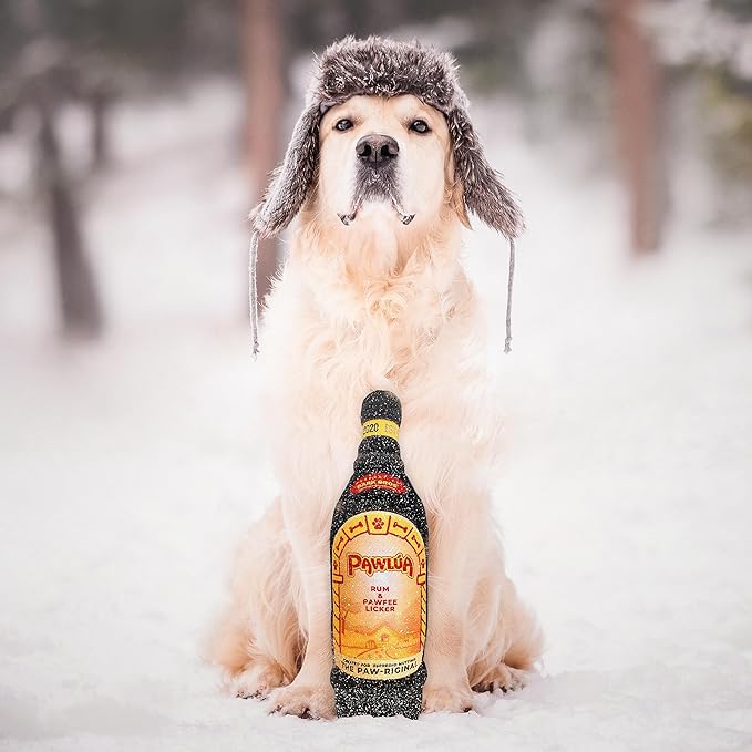 Bark Bros - Liquor Bottle Dog Toy - Plush Squeaky Dog Toys Funny Drink Parody - Alcohol Dog Toy - Dog Birthday Toy - Cute Dog Toys - Puppy Gifts - Puppy Stuff - Dog Stuff (Large, Espresso Muttini)