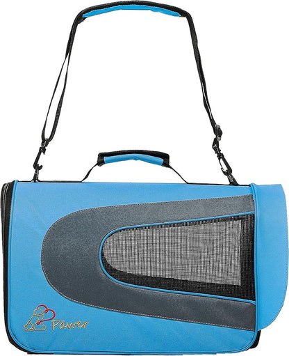 Pawer 18” x 11”x 11” Soft-Sided Foldable Airline Approved Pet Carrier for Cat, Puppy and Small Dog, Washable 600D Oxford Fabric, with Handle and Strap for Carry, Multiple Colors Available