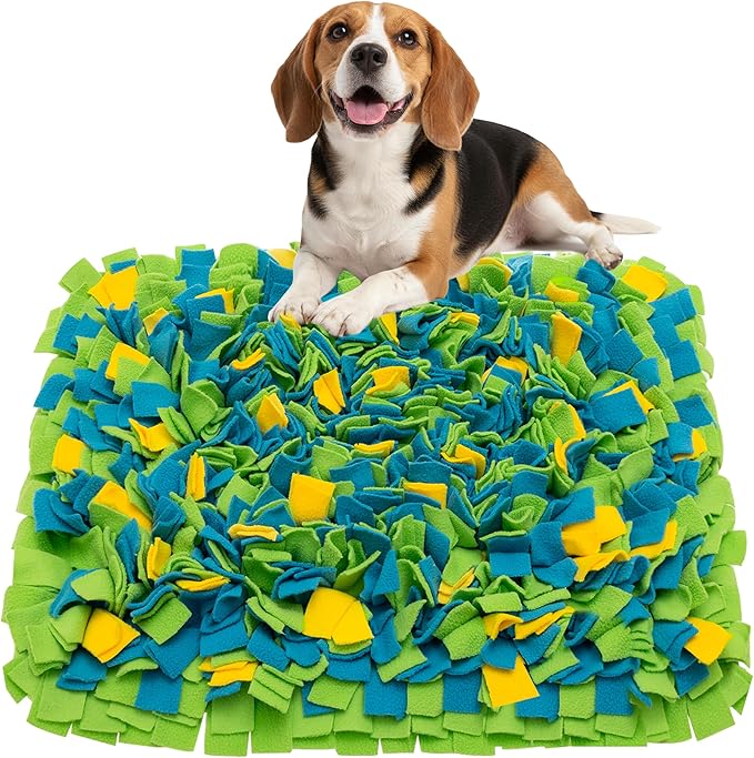 Snuffle Mat for Dogs, Interactive Dog Toys for Slow Feeding & Smell Training Indoor Outdoor, Enrichment Pet Foraging Mat for Small, Medium & Large Dogs, Rabbit, Puppy, Cat, (16"*22")