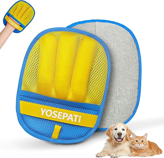 Pet Hair Removal Glove, Five-Finger Magic Brush Electrostatic Mitt, Pet Hair Remover Tool for Dog & Cat, Reusable Pet Hair Gloves Pet Grooming Needs, Fur Remover for Couch, Clothing & Carpet