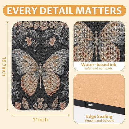 2 Pack Art Cat Scratcher, Wall-Mountable Cat Scratch Pad, Cat Wall Scratcher 16.7x11x1 Inch Cat Scratching Board for Indoor Cats Toy (Owl & Butterfly)