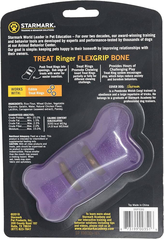 Starmark Treat Ringer FlexGrip Bone Small