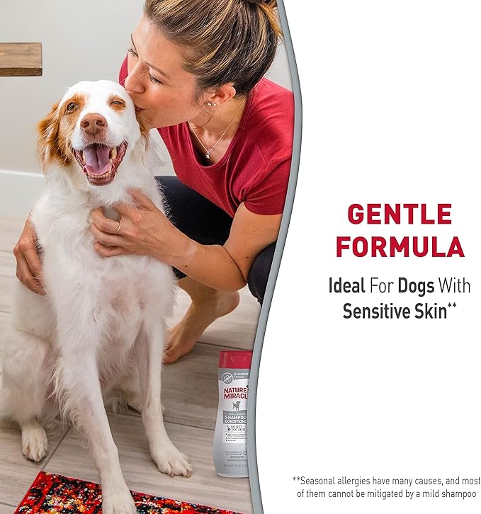 Nature’s Miracle Hypoallergenic Shampoo & Conditioner for Dogs, 16 Oz, Unscented (Pack of 2)