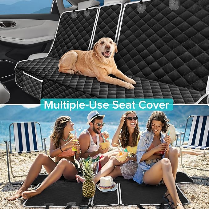 Dog Car Seat Cover Compatible with GMC Sierra 1500 2500 3500 SLT AT4 Denali Back Seat Accessories 2000-2025 2026, Waterproof Pet Bench Backseat Covers with Non-Slip Backing for Large Truck