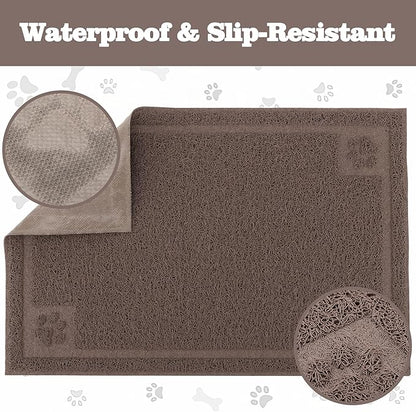 Darkyazi Pet Feeding Mat Large for Dogs and Cats,24"×36" Flexible and Easy to Clean Feeding Mat,Best for Non Slip Waterproof Feeding Mat (Coffee)