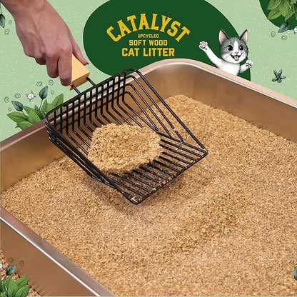 Catalyst Natural Soft Wood Cat Litter (2 Pack, 20lb Bags) - Superior Odor Control, Strong Clumping, Low Dust, and Biodegradable (20lb, Set of 2, Unscented)