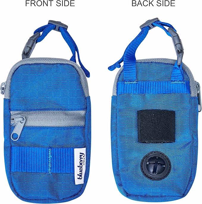 Blueberry Style Blue Dog Waste Bag Dispenser, Dog Poop Bag Holder Leash Attachment, Includes 1 Roll of Free Poop Bags