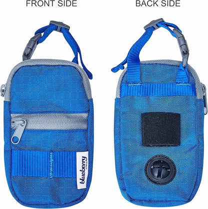 Blueberry Style Blue Dog Waste Bag Dispenser, Dog Poop Bag Holder Leash Attachment, Includes 1 Roll of Free Poop Bags