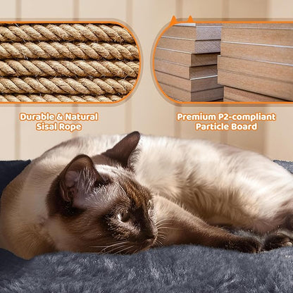 Yaheetech | 68.5in Cat Tree | for Large Cats | Multi-Level Cat Tower with 3 Wide Perches, Large Condo | Stable Pet Play House w/Sisal-Covered Scratching Posts & Board | Dark Gray