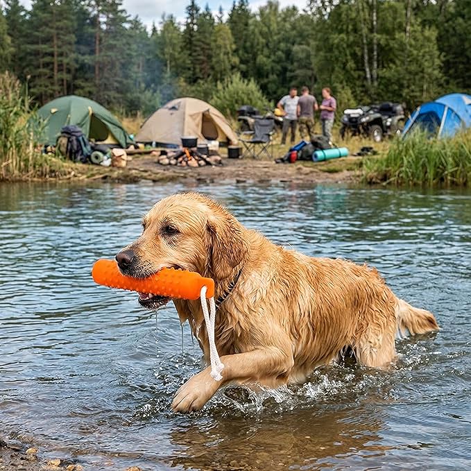 Dog Float Toy - Interactive Training Bumper & Fetching Retrieving Dog Water Toys Dummy Outdoor - Lightweight for Float on the Water Pool Fetch Rope Pet Toys for Small, Medium, Large Dogs