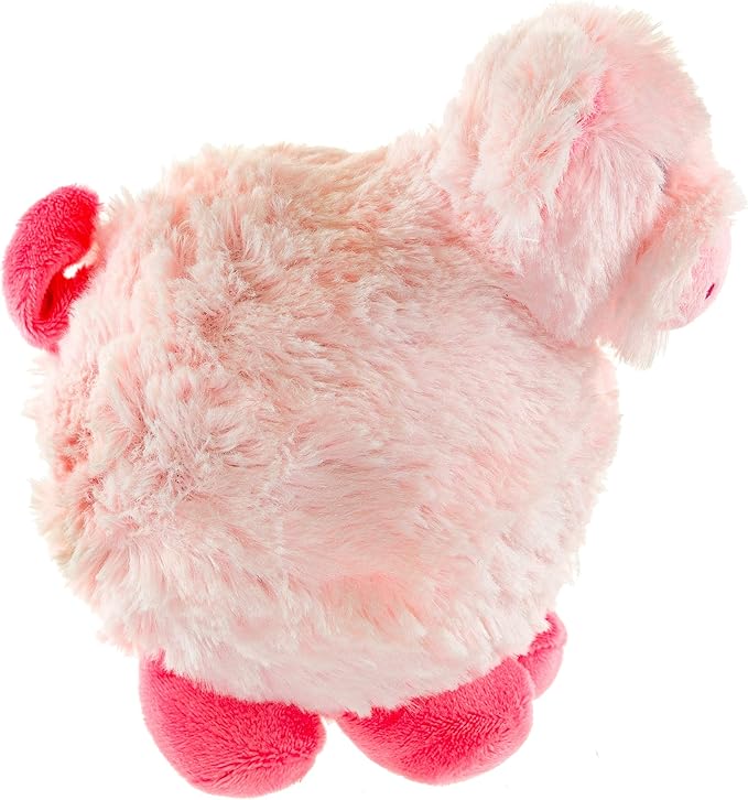 Giftable World 7.5 Inch Plush Pet Toy Piggy with 5 Inch Squeaky Bouncy Ball and Crinkle Ears