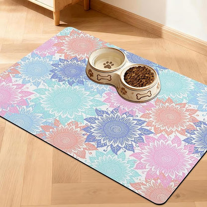 Pet Feeding Mat for Floors Waterproof Dog Mat for Food and Water Absorbent Quick Dry Non Slip mat for Cat Bowls