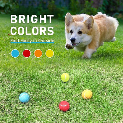 Prime Pets Dog Tennis Balls 4 Pack, 2" Durable High-Bounce Mini Tennis Balls for Dogs, Squeaky Dog Ball for Fetch & Training, Outdoor Interactive Dog Toy Ball for Small Dogs Puppy Puppies