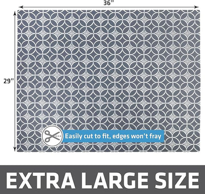 Drymate Cat Litter Box Mat, Litter Trapping Mat, Waterproof, Urine-Proof, Absorbent, Machine Washable, Soft on Paws, Contains Mess, Protects Floors, Kitten Supplies, Indigo Grey, 29x36 XL