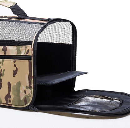 Pawer 18” x 10” x 10”Soft-Sided Foldable Airline Approved Pet Carrier for Cat, Puppy and Small Dog, Washable 600D Oxford Fabric, with Handle and Strap for Carry, Multiple Colors Available