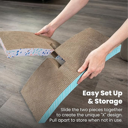Catstages Easy Life Hammock Cat Lounger & Scratcher – Elevated Spot with Catnip, Comfortable & Multifunctional Design, Supports Cats Up to 20lbs