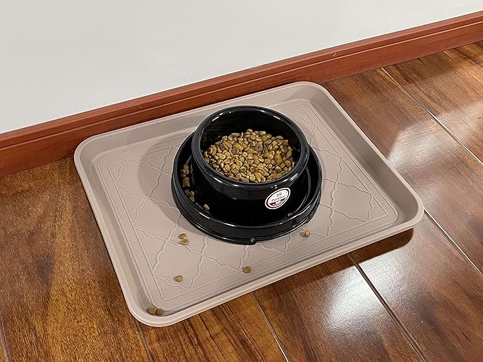 PetLike Boot Tray for Entryway Indoor, Pet Food Mat, 16.7 x 12.8 inch 2 Packs, Waterproof Shoe Tray for Indoor and Outdoor, Multi-Purpose Trays for Boots, Shoes, Pets, Garden