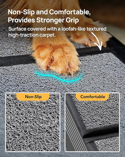 PetThem Upgraded Dog Ramp for Car 71'' X-Long & 19.7" Wider Folding Dog Ramps for Large Dogs with Non-Slip Rug Surface Portable Doggy Ramps for SUV Car & Truck, Up to 250 LBS