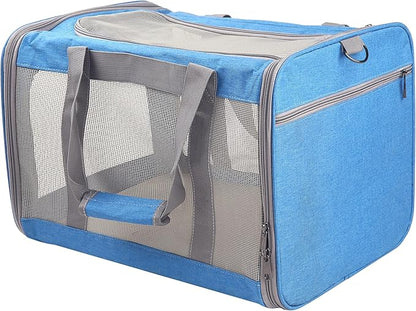 ATVobi Portable Cat Carrier for Small to Large Cats - Soft, Airline Approved, Blue