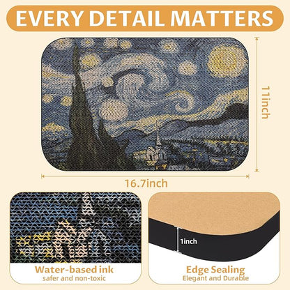 2 Pack Art Cat Scratcher, Wall-Mountable Cat Scratch Pad, Cat Wall Scratcher 16.7x11x1 Inch Cat Scratching Board for Indoor Cats Toy (Series1)