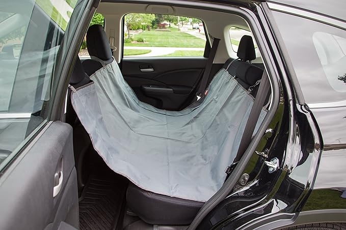 IRIS USA Large Dog Car Seat Hammock Cover, Water-Resistant and Easy Install Fits Standard Size Car Backseat Cover and Protects Against Dirt and Animal Hair for Pet Dog Cat, Gray