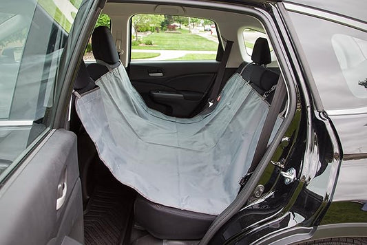 IRIS USA Large Dog Car Seat Hammock Cover, Water-Resistant and Easy Install Fits Standard Size Car Backseat Cover and Protects Against Dirt and Animal Hair for Pet Dog Cat, Gray