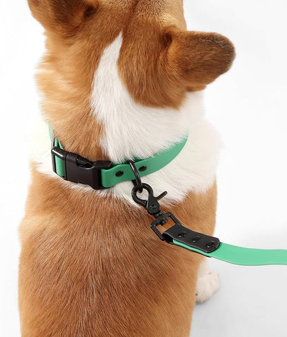 WLK1005K-5SET Luna Medium 8FT Adjustable 6-in-1 Waterproof Hands-Free Leash and Collar with LED Flashlight, Bag Dispenser, and Poop Bag Holder, Julep