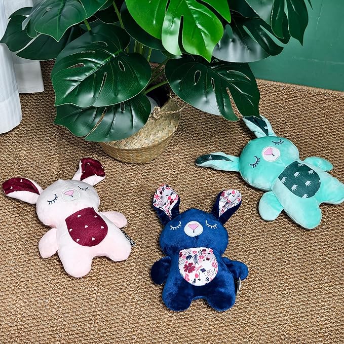 Blue Bunny Plush Squeaky Dog Toy for Chewers Puppy Teething Chew Toy Cute Soft Funny Indoor Outdoor Interactive Rabbit Stuffed Animal Dog Toy for Small Medium Large Dogs Toy Gift 26cm/10.24in