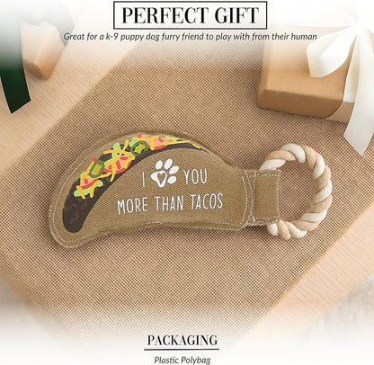 Pavilion Gift Company - Taco - Canvas Rope Dog Toy Taco Food Tug of War Puppy K9 Doggy Lover Parent Gift