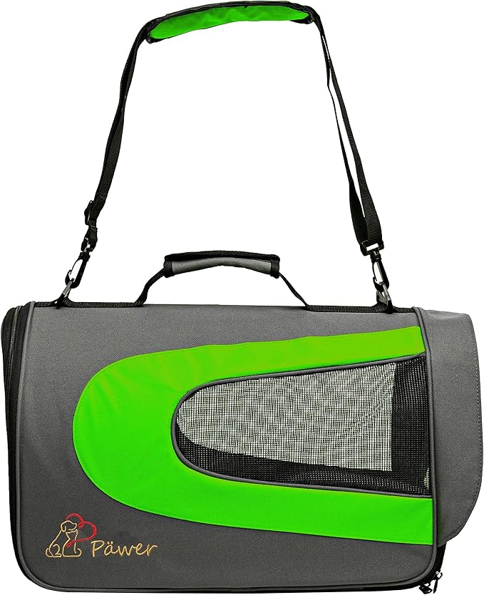 Pawer 18” x 11”x 11” Soft-Sided Foldable Airline Approved Pet Carrier for Cat, Puppy and Small Dog, Washable 600D Oxford Fabric, with Handle and Strap for Carry, Multiple Colors Available