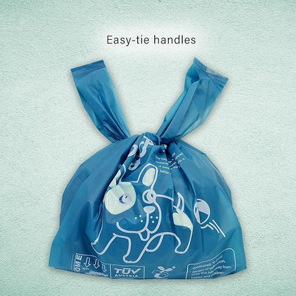 Dog Poop Bags with Handles, 180 Count, Extra Thick Leak-Proof Dog Waste Bags, Certified Compostable, Unscented & Eco-Friendly, 9 x 13 inch (16 inch w/Handles)