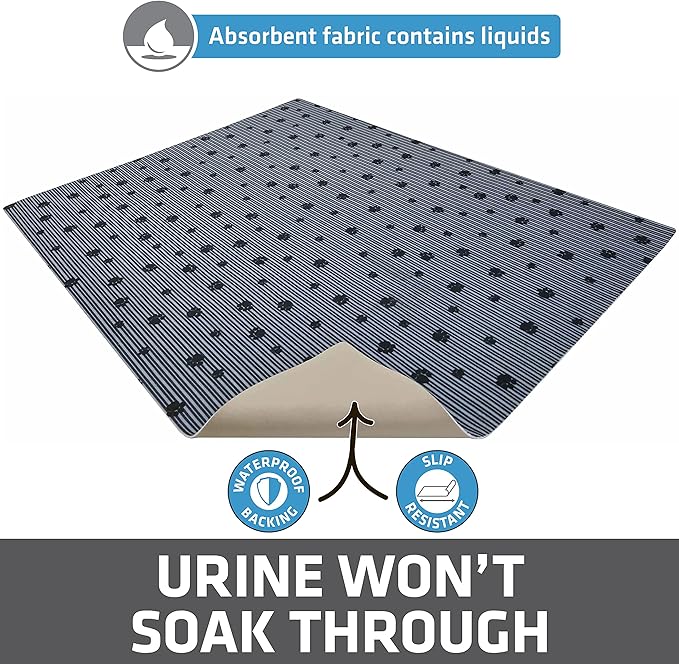 Drymate Cat Litter Box Mat, Litter Trapping Mat, Waterproof, Urine-Proof, Absorbent, Machine Washable, Soft on Paws, Contains Mess, Protects Floors, Kitten Supplies, Dark Grey, 28x36 XL, 2-Pack