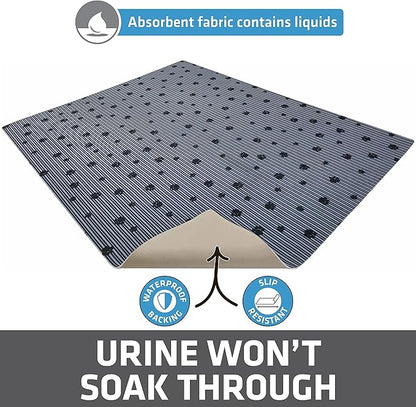 Drymate Cat Litter Box Mat, Litter Trapping Mat, Waterproof, Urine-Proof, Absorbent, Machine Washable, Soft on Paws, Contains Mess, Protects Floors, Kitten Supplies, Dark Grey, 28x36 XL, 2-Pack