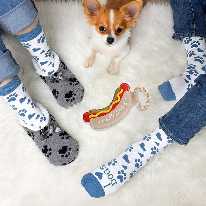 Pavilion Gift Company - Hot Dog - 12" Canvas Rope Dog Toy Chew Tug of War Hot Dog Best Friend Doggy Puppy K9 Gift
