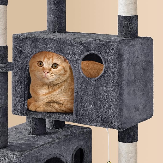 Yaheetech 73inch Cat Tree, Cat Stand Furniture with Scratching Posts Perches Hammock as Indoor Kittens Activity Center