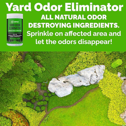 Nature's Pure Edge Yard Odor Eliminator. Perfect for Artificial Grass, Patio, Kennel, and Lawn. Instantly Removes Stool and Urine Odor. Long Lasting. Kid and Pet Safe.