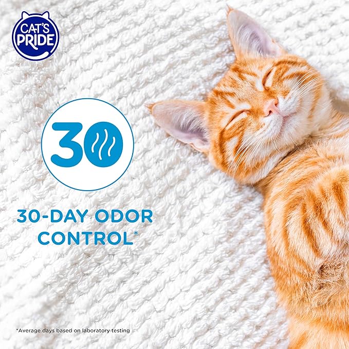 Cat’s Pride Micro Crystals Cat Litter, Non-Clumping, Unscented, 30-Day Odor Control, 99% Dust Free, Lightweight, Soft on Paws, 6.5lb Bag