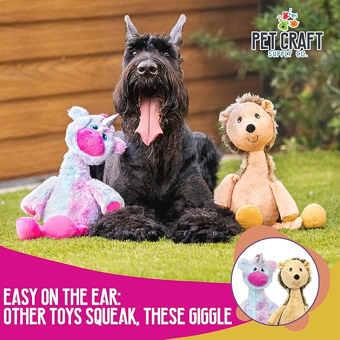 Pet Craft Supply Jiggle Giggle Dog Toys Funny Cute Giggling Sound Wiggly Shaking Tug Fetch Soft Chew Cuddle Plush Interactive Big Dog Toy for Medium to Large Breeds Multipack Boredom Relief