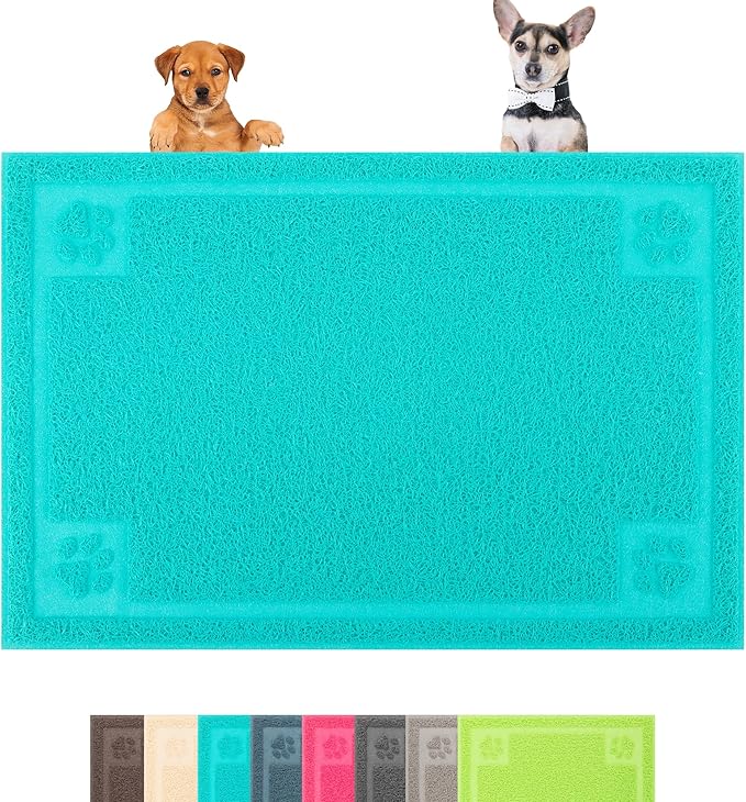 Darkyazi Pet Feeding Mat Large for Dogs and Cats,24"×36" Flexible and Easy to Clean Feeding Mat,Best for Non Slip Waterproof Feeding Mat (Lake Blue)