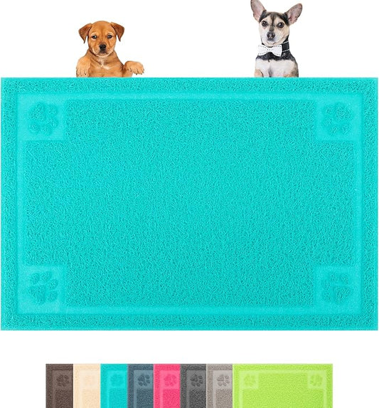 Darkyazi Pet Feeding Mat Large for Dogs and Cats,24"×36" Flexible and Easy to Clean Feeding Mat,Best for Non Slip Waterproof Feeding Mat (Lake Blue)