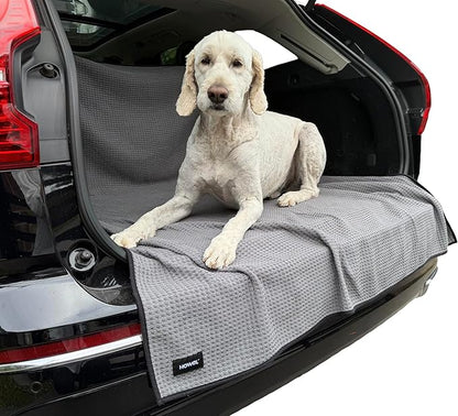 Dog Towel Blanket for Drying Dogs and Cover for Car Back Seat, XLarge 71" x 59", Ultra Quick Dry and Absorbent Microfiber, Light Weight, Machine Washable, Soaks Over 1.5L, Grey, Beach to Boot
