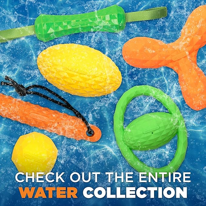 Playology Hound2O Dog Toys | Squeaky Fetch Ball for Dogs | Orange Floating Outdoor Toy - Easy to Clean and Made from Non Toxic Materials